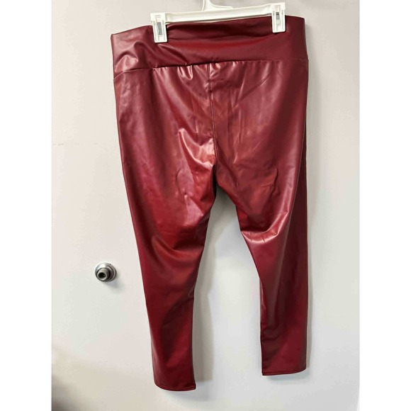 Women's Plus Size Sexy Stretchy High Waisted PLEATHER JEGGINGS Leggings L - Picture 1 of 3